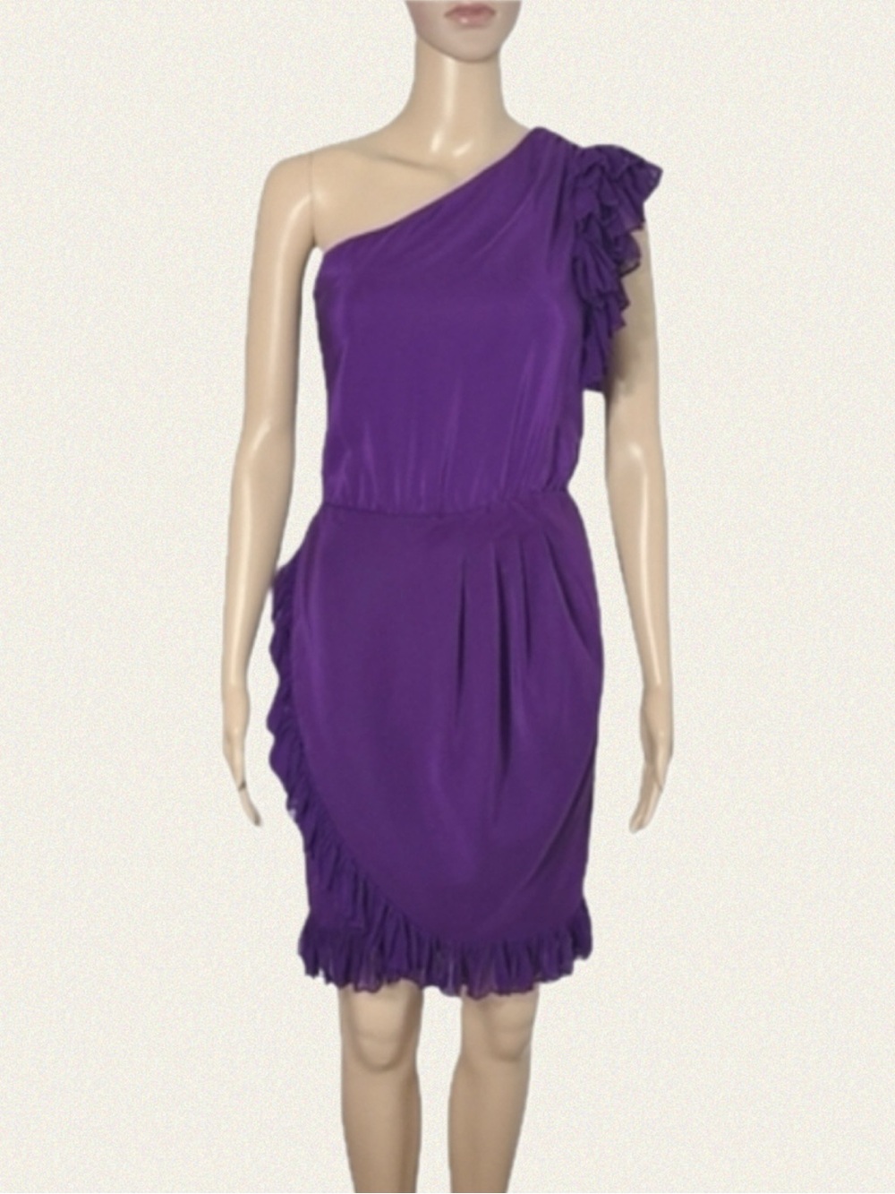 Amanda Uprichard One-Shoulder Silk Mini Dress - Picture 2 of 6